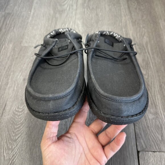 Hey Dude Wally Slip Canvas Mono Men’s Size 12 Black main image 4